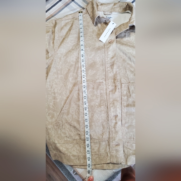 TOPSHOP CREAM FLORAL PRINT COTTON COLLARED JACKET - Picture 10 of 10